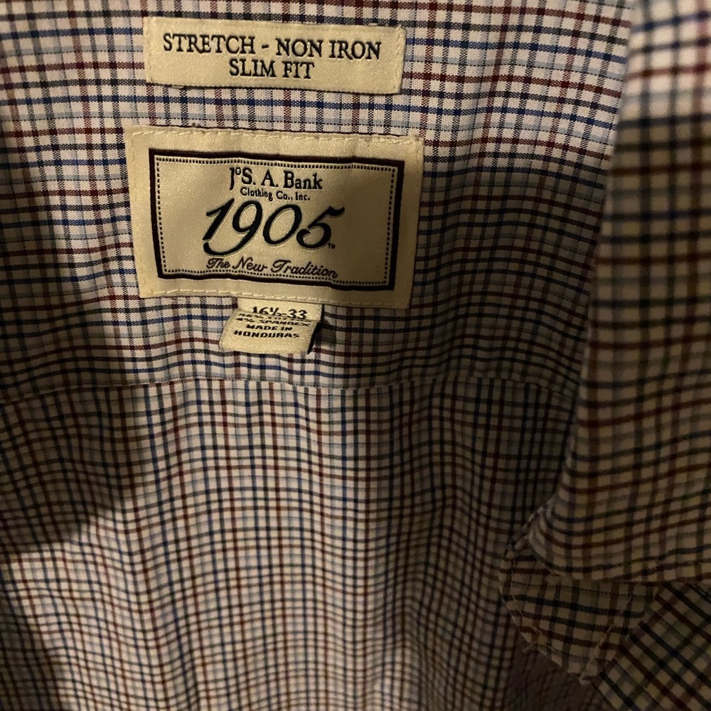 Jos. A. Bank Blue and Red Dress Shirt Classic Style